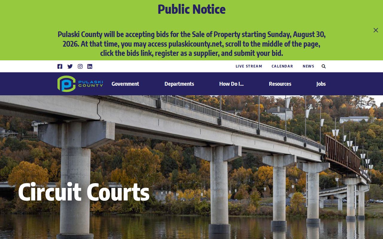 Pulaski County warrant records circuit court division directory