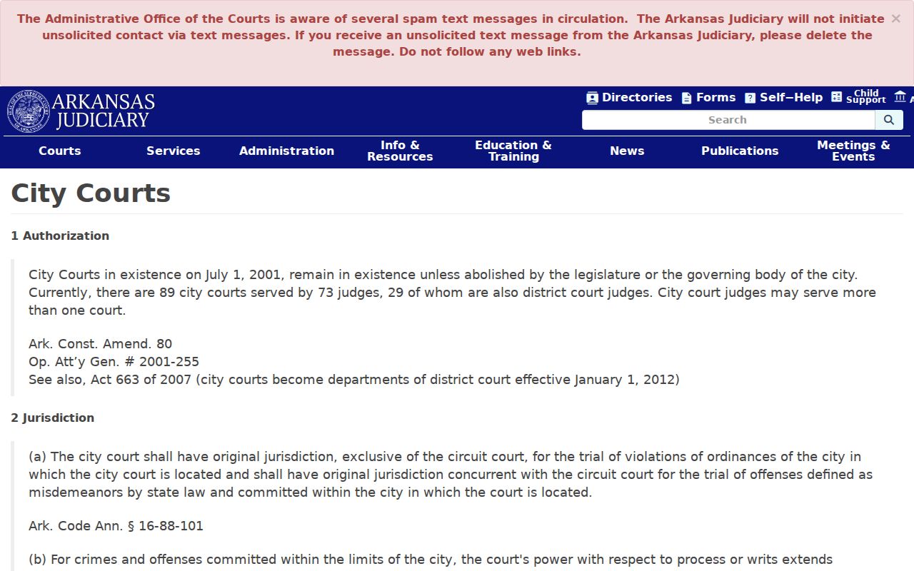 Pulaski County municipal warrant city court structure