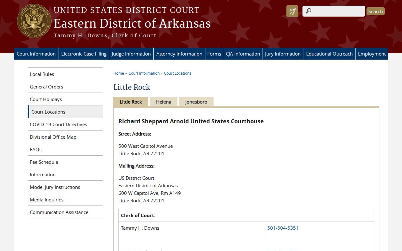 Pulaski County arrest warrant federal courthouse distinction