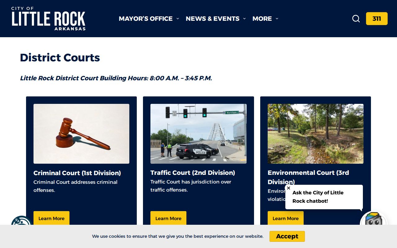 Little Rock warrant search court divisions